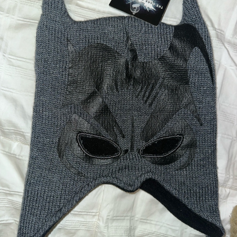 5 Kids Character Hats/Beanies - Batman & TED Black/Gray and Tan Knit - Picture 5 of 8